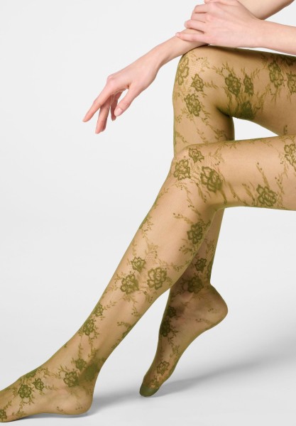 Strumpfhose mit einem femininen, floralen Spitzenmuster von Oroblu