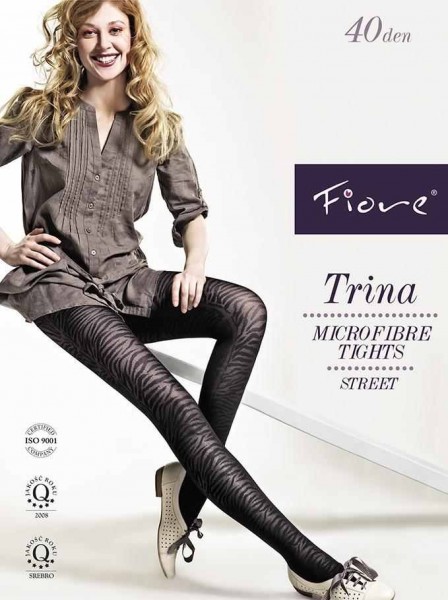 Fiore Microfaserstrumpfhose mit Tigermuster Trina 40 den