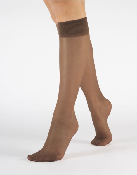 Cette - 2 Paar glatte, klassische Kniestrümpfe aus recyceltem Polyamid