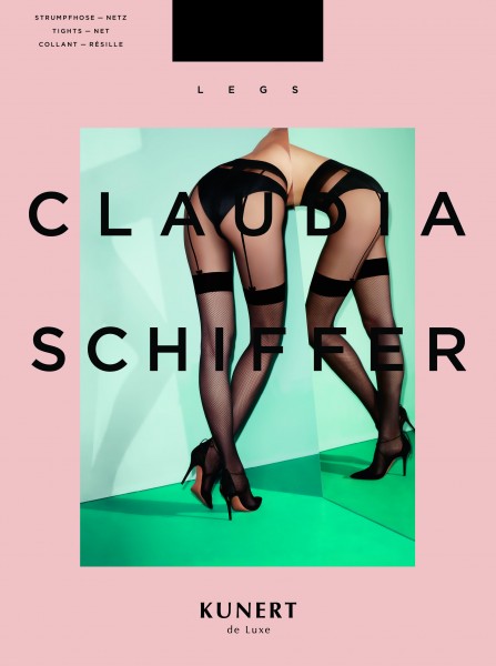 Strumpfhose mit Netz- und Straps-Optik Bow Claudia Schiffer Legs KUNERT de Luxe