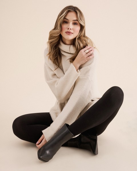 Gabriella Warme Winterstrumpfhose ohne Muster Arctic, 500 DEN