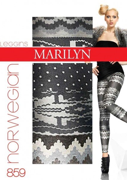 Marilyn Winter-Leggings mit angesagtem Norwegermuster Norwegian, 100 DEN