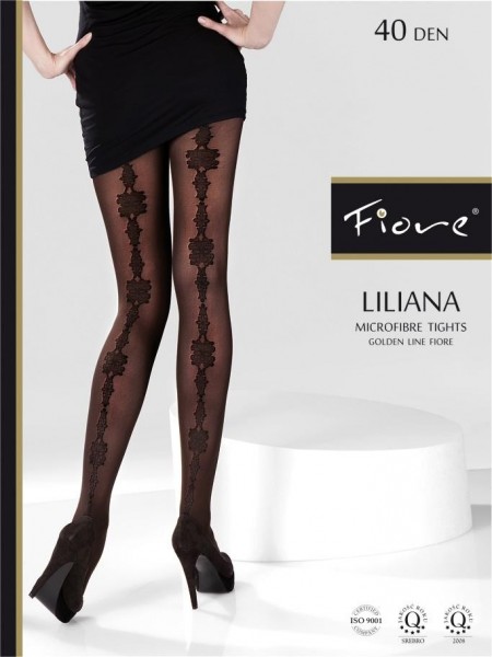 Fiore Microfaser-Strumpfhose mit extravagantem Muster Liliana 40 den