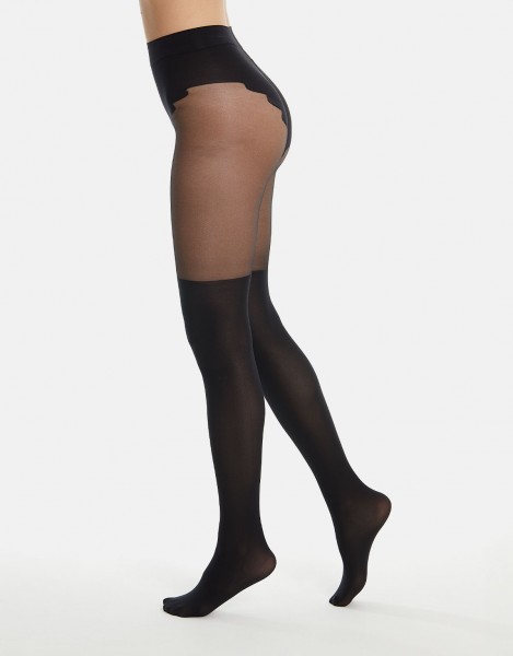 Strumpfhose mit blickdichter Overknee-Optik und einem eleganten Bikini-Höschenteil von Cette